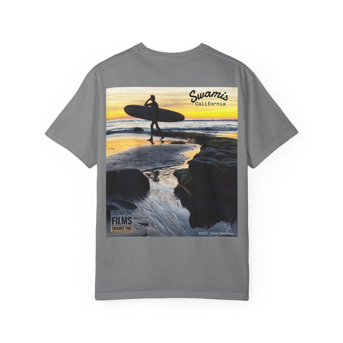 Swamis Vibe JSE Designs unisex garment-dyed t-shirt #151 Swamis Surf Park California Surfing T-Shirt, Beach Vibes Tee, Garment-Dyed Apparel, Unisex Summer Shirt, Gift for Surfers