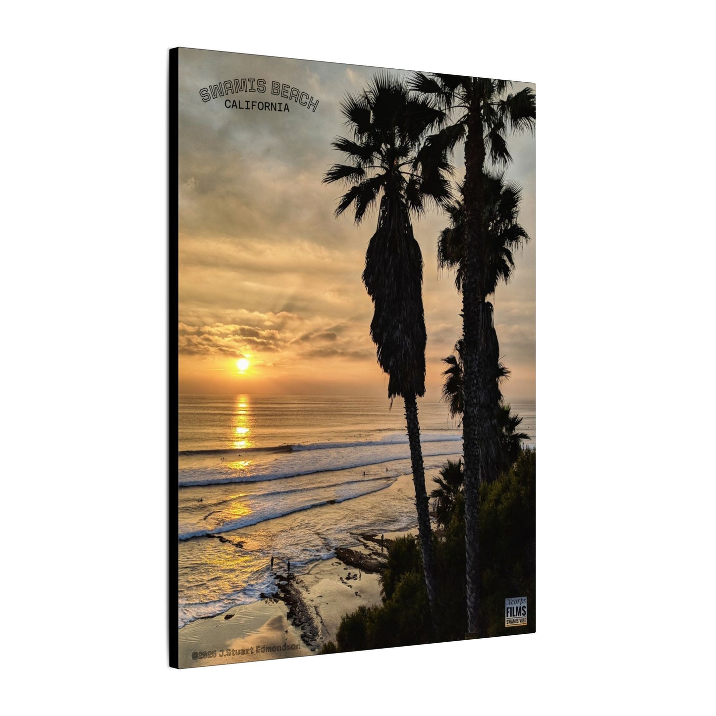 Swamis Vibe Encinitas California JSE Photograph #259 Swamis Winter Sunset Canvas Wall Art, Coastal Home Decor, Beach Vibes, Room Aesthetic, California Sunset, Gift for Ocean Lovers