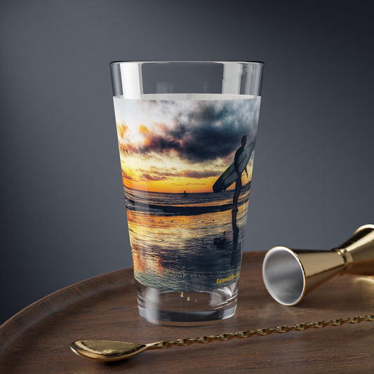 Swamis Vibe Encinitas California JSE Designs #1 Xcorps Films Swamis Vibe Mixing - Drinking Glass 16oz Mixing Glass - Swamis Vibe Glassware