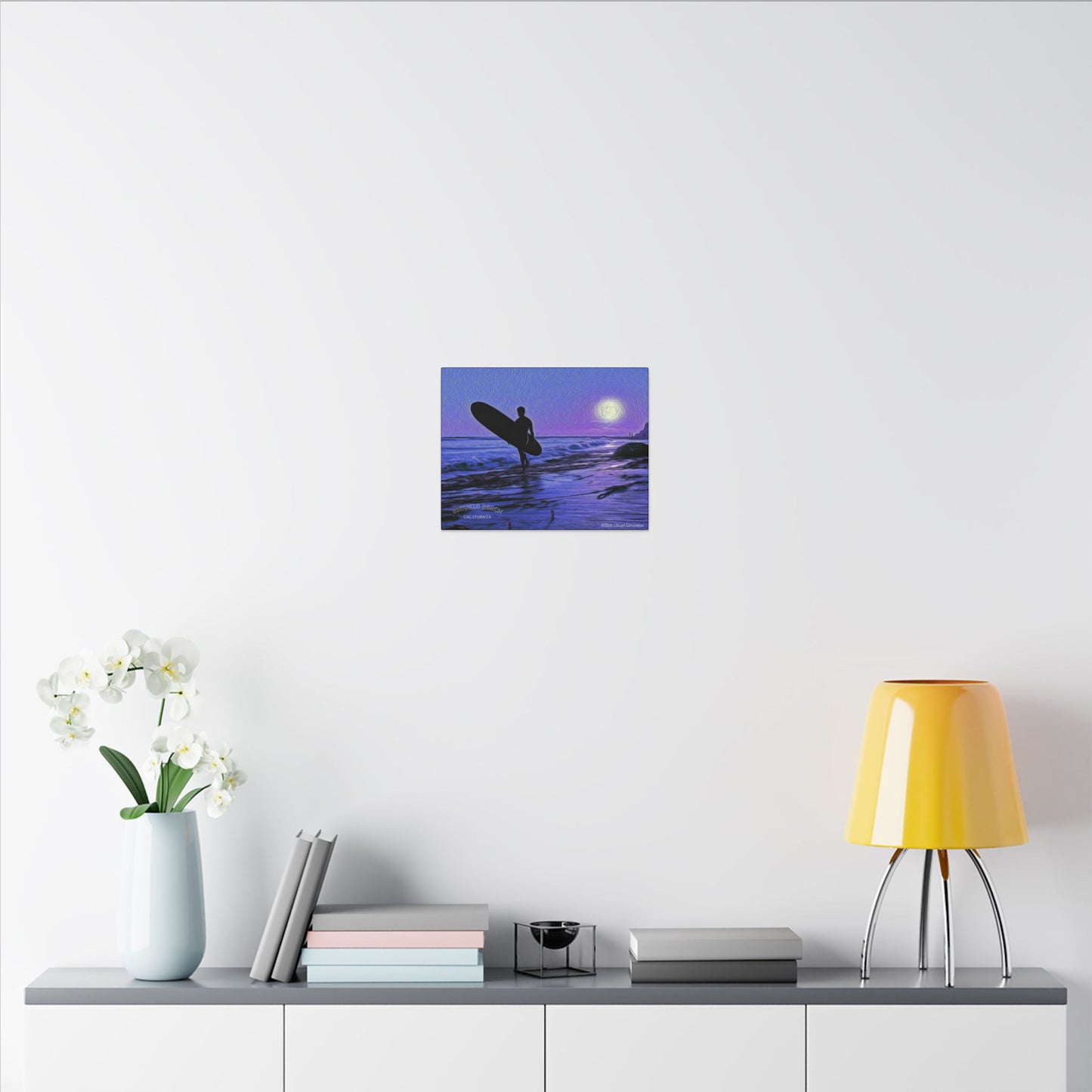 Swamis Vibe Encinitas California JSE Photograph #140 Purple Sunset Surfer Ocean Sunset Surfing Canvas, Beach Wall Art, Surf Decor, Coastal Home Decor, Beach House Wall Art, Perfect Gift for Surf Lovers