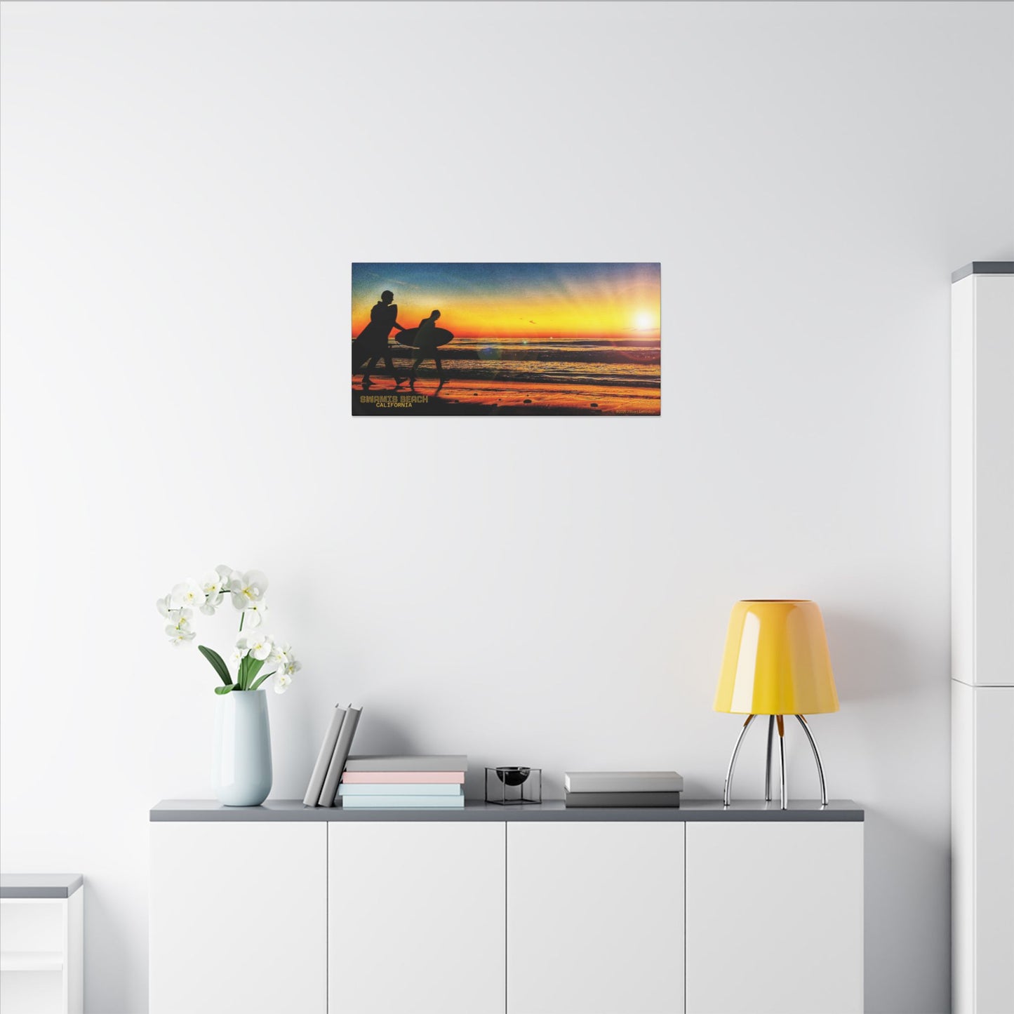 Swamis Vibe Encinitas California JSE Photograph #115 Spirited Swamis Surfers Sunset Sunset Surfing Matte Canvas Print, Surfer Wall Art, Beach Home Decor, Gift for Surf Lovers, Coastal Living, Ocean Art