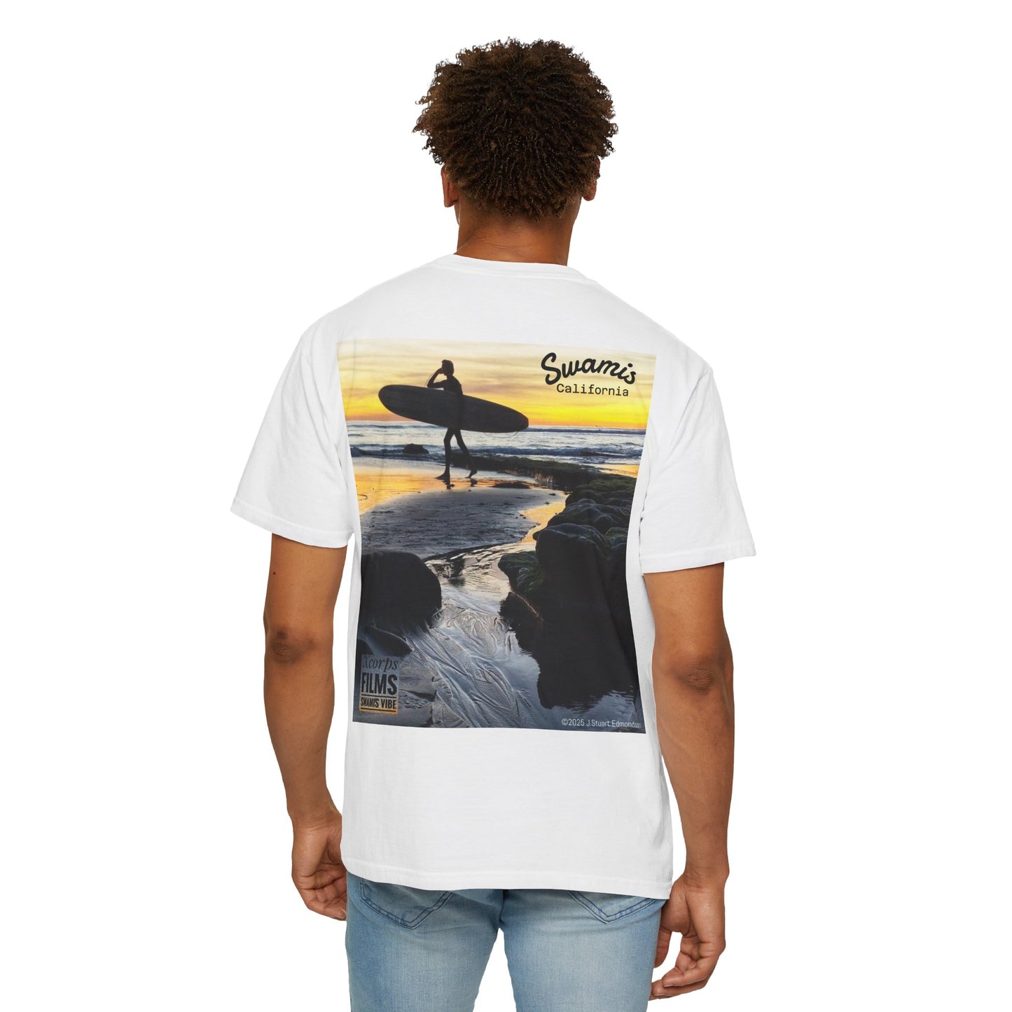 Swamis Vibe JSE Designs unisex garment-dyed t-shirt #151 Swamis Surf Park California Surfing T-Shirt, Beach Vibes Tee, Garment-Dyed Apparel, Unisex Summer Shirt, Gift for Surfers