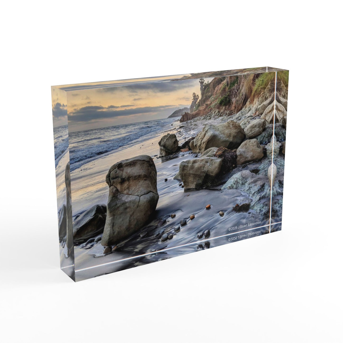 Swamis Shoreline #1. Coastal Photo Block Art Display - Ocean Decor, Beach Photography, Home Accent, Gift Idea, Wall Art