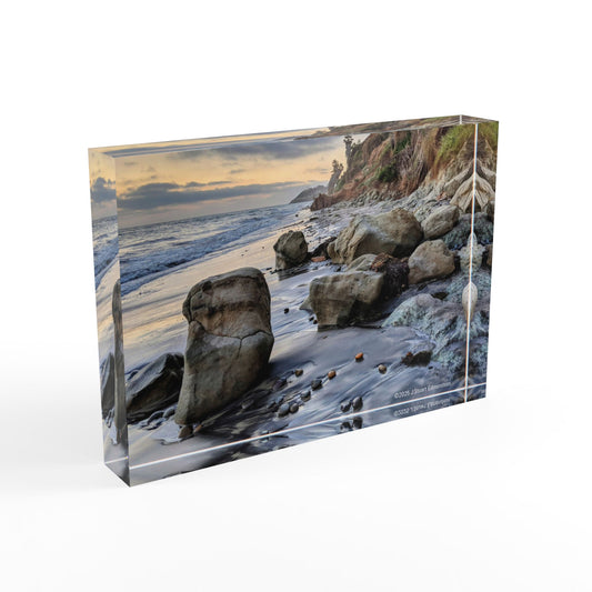 Swamis Shoreline #1. Coastal Photo Block Art Display - Ocean Decor, Beach Photography, Home Accent, Gift Idea, Wall Art