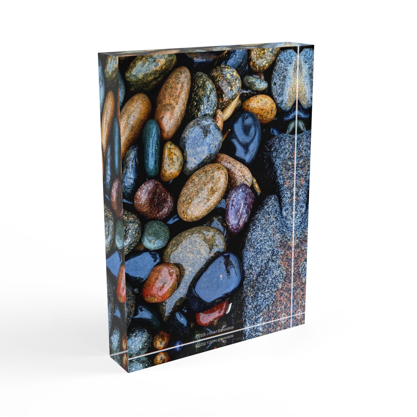 Swamis Vibe Surf and Sunsets 3D Photo Blocks - Ocean River Rocks #1127 Decorative Photo Block, Nature-Inspired Home Décor, Gift for Nature Lovers, Unique Wall Art