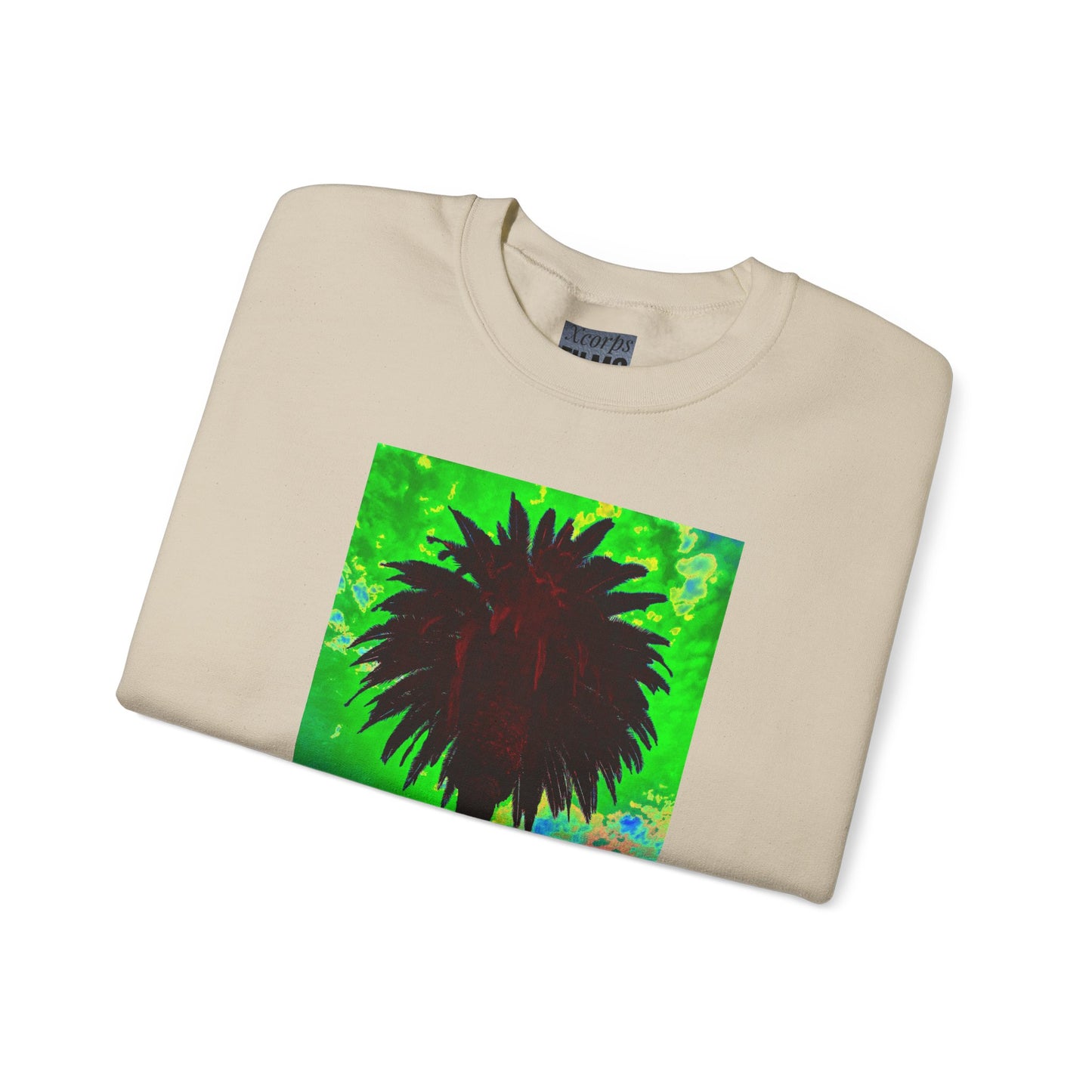 Palm Tree Surf Crewneck Sweatshirt - California Surfing Sunset JSE Surf Photo Designs #12525