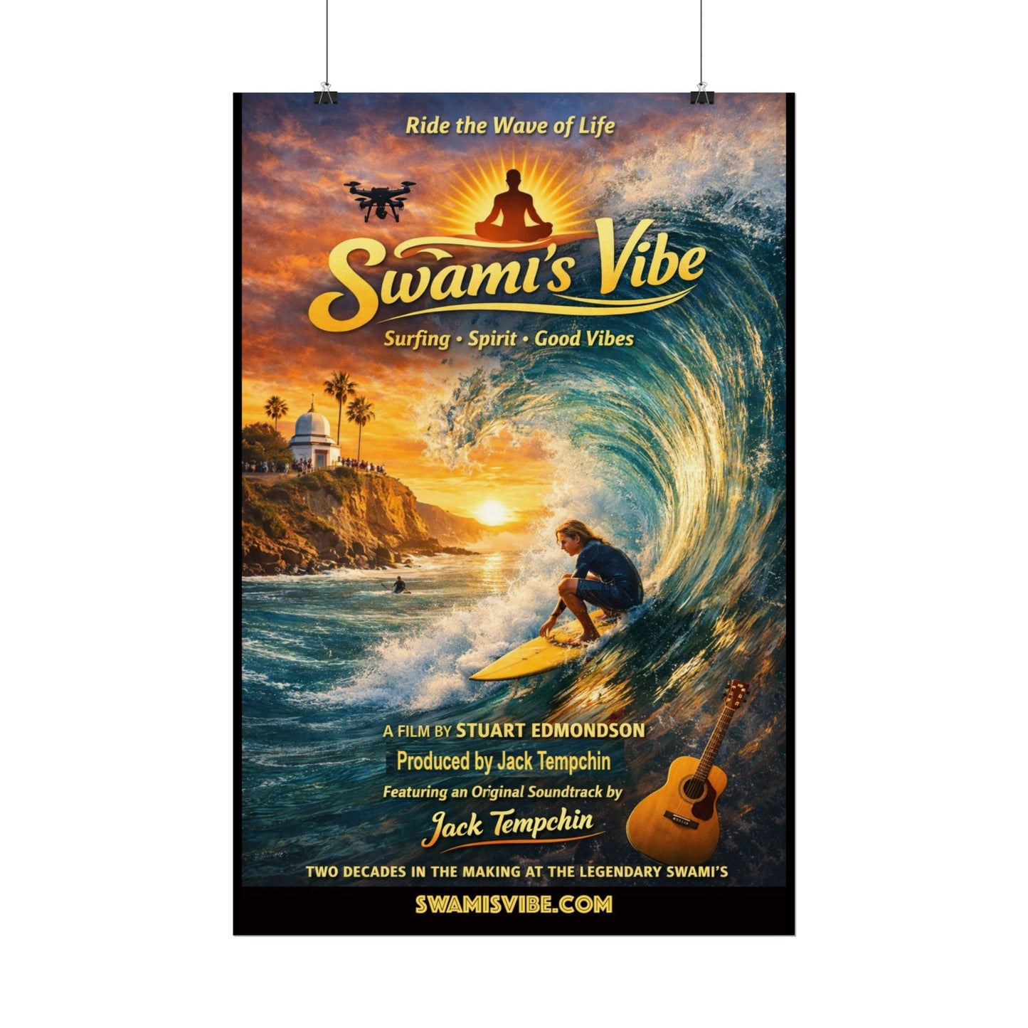 Swamis Sunset Wave Rider Poster – Swamis Vibe Film Sunset Wall Art 20x30 Poster