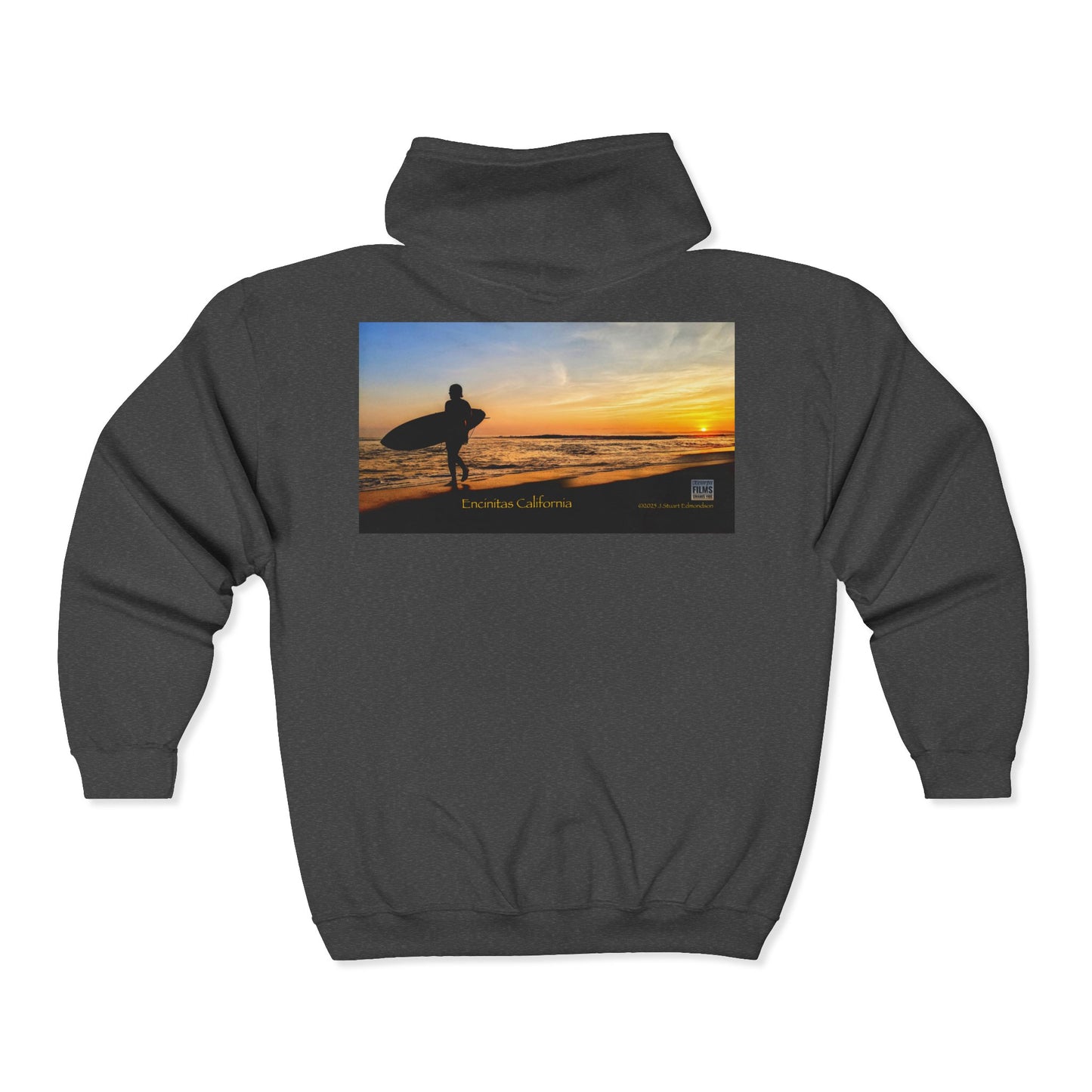 Swamis Vibe Encinitas California JSE Designs custom Hoodie #1 Swamis Beach Vibe California Sunset Unisex Hoodie, Beach Lover Gift, Surfing Hoodie, Casual Wear, Travel Clothing, Unisex Full Zip Sweatshirt