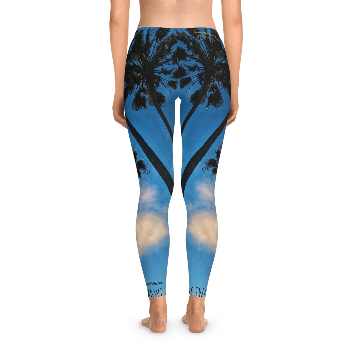 Swamis Vibe Encinitas California JSE Designs Palm Tree Leggings #3. Tropical Palms Leggings - Perfect for Yoga, Beach Days, Summer Vibes, Exercise, and Casual Outings