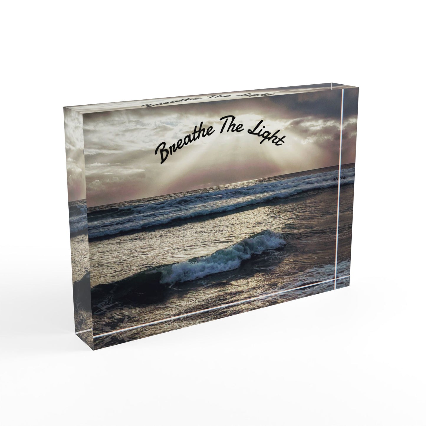 Swamis Vibe Surf and Sunsets 3D Photo Blocks Breathe The Light Photo Block #952 Breathe the Light, Photo Block - Inspirational Art Display, Home Decor, Gifts for Friends, Motivational Wall Art, Office Decor