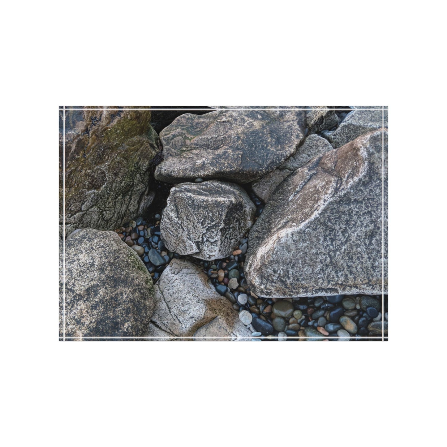 Swamis Melted Rocks Encinitas California Solid Acrylic Photo Block Natural Stone Photo Block Display, Home Decor, Gift for Nature Lovers