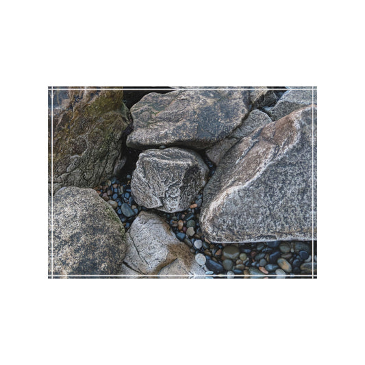 Swamis Melted Rocks Encinitas California Solid Acrylic Photo Block Natural Stone Photo Block Display, Home Decor, Gift for Nature Lovers