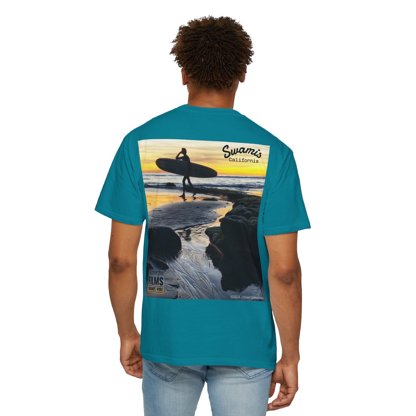Swamis Vibe JSE Designs unisex garment-dyed t-shirt #151 Swamis Surf Park California Surfing T-Shirt, Beach Vibes Tee, Garment-Dyed Apparel, Unisex Summer Shirt, Gift for Surfers