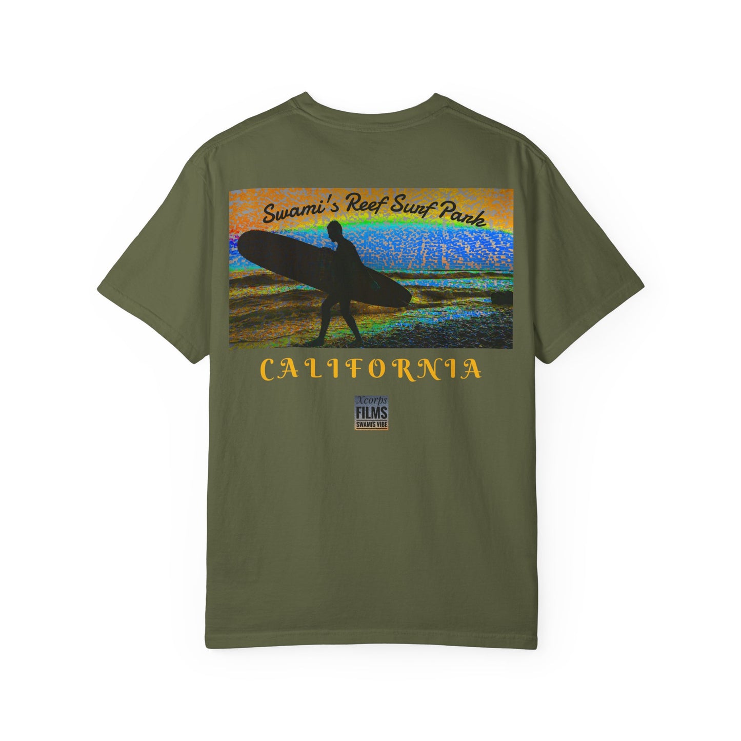 Swamis Vibe Encinitas California JSE Designs #517 Swamis Vibe Surf Film Unisex Tee Shirt, Summer Clothing, Gift for Surfers, Unisex Beach Tee, Casual Wear, Vacation Shirt, Encinitas Style