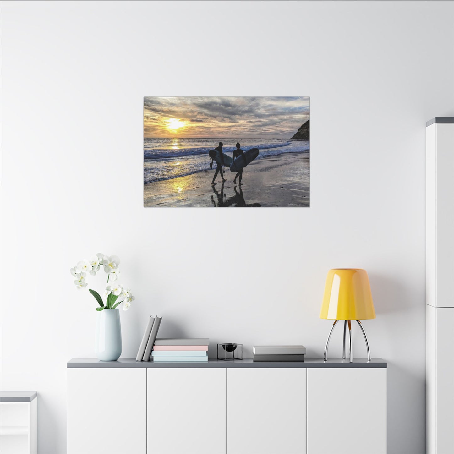 Swamis Vibe Encinitas California JSE Photograph #431 Swamis Silver Sunset Surfers Sunset Surfing Canvas Wall Art | Beach Decor, Ocean Sunset, Surfing Artwork, Home Decor, Gift for Surfers