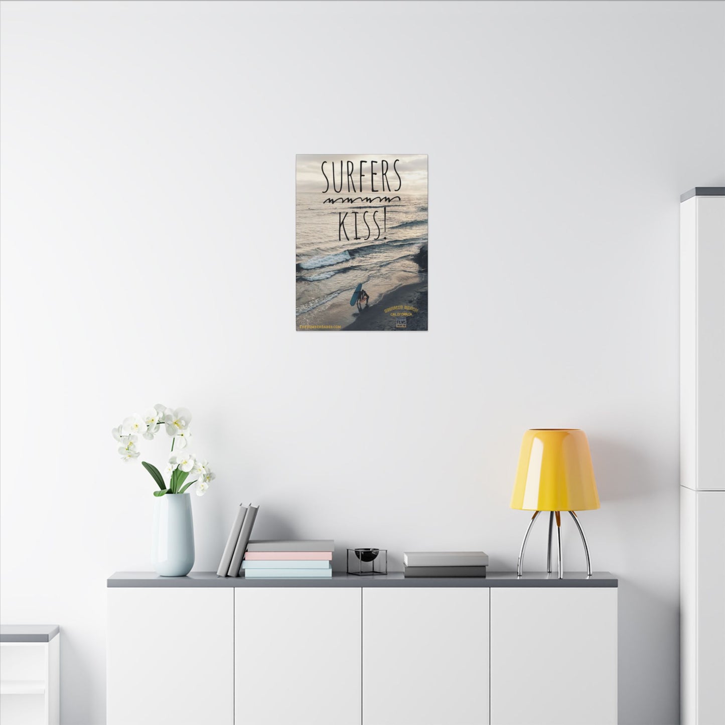 Swamis Vibe Encinitas California JSE Photograph #217 Surfers Kiss Ocean-Inspired Canvas Wall Art, Surf Decor, Beach Lover Gift, Coastal Home Decor, Matt Box Canvas