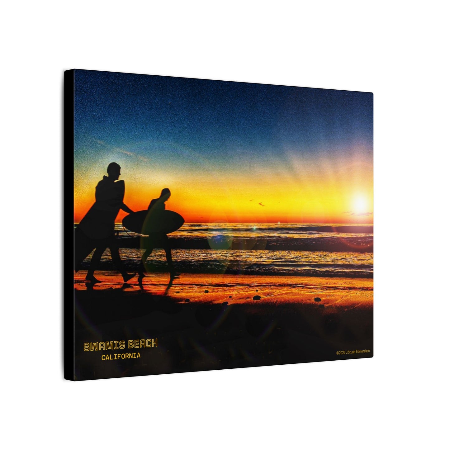 Swamis Vibe Encinitas California JSE Photograph #115 Spirited Swamis Surfers Sunset Sunset Surfing Matte Canvas Print, Surfer Wall Art, Beach Home Decor, Gift for Surf Lovers, Coastal Living, Ocean Art