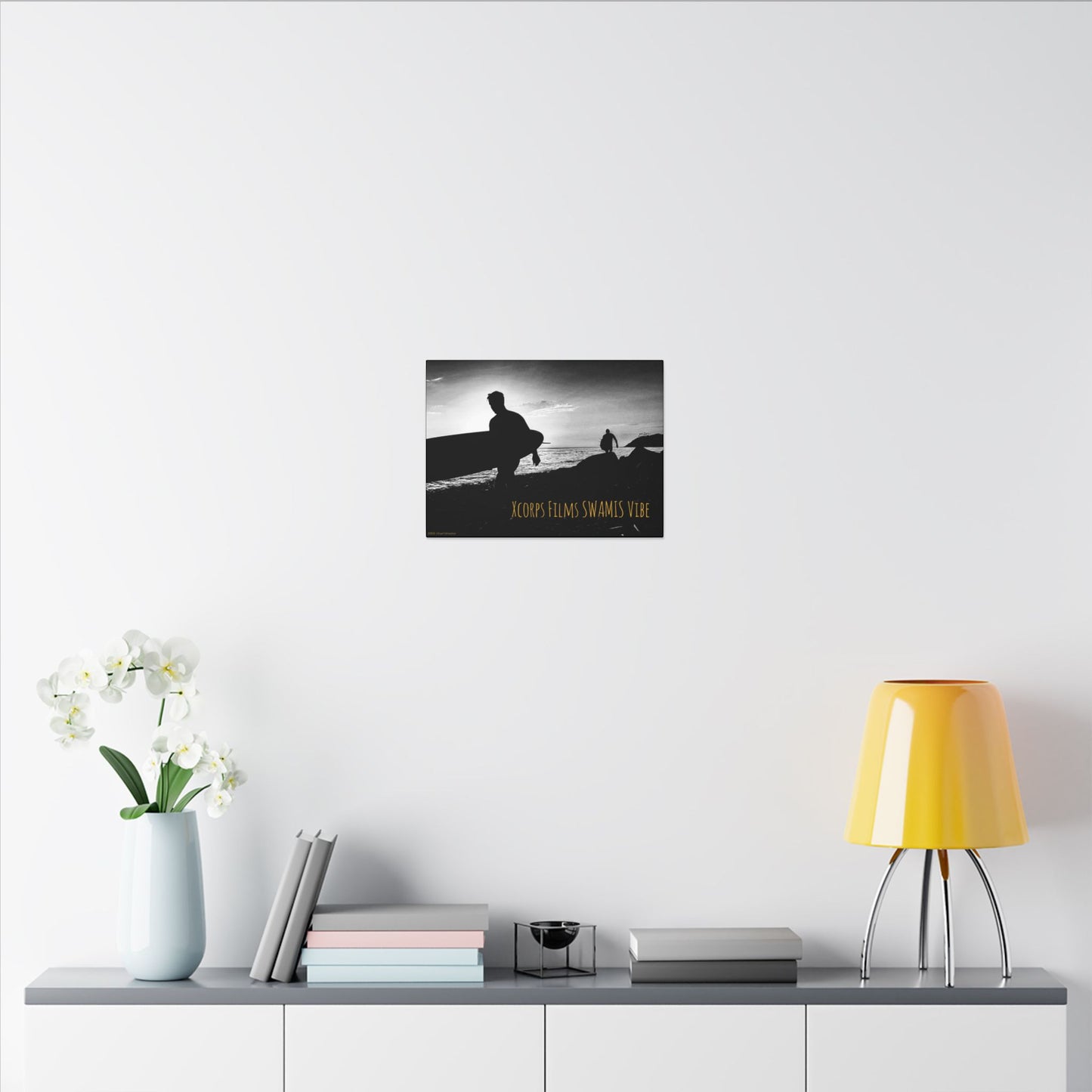 Swamis Vibe Encinitas California JSE Photograph #1029 Swamis Surfers Silhouettes Surfing Art Print, Black-and-White Canvas Wall Decor, Beach Vibe, Surf Culture Home Decoration, Gift for Surfers, Beach Lovers