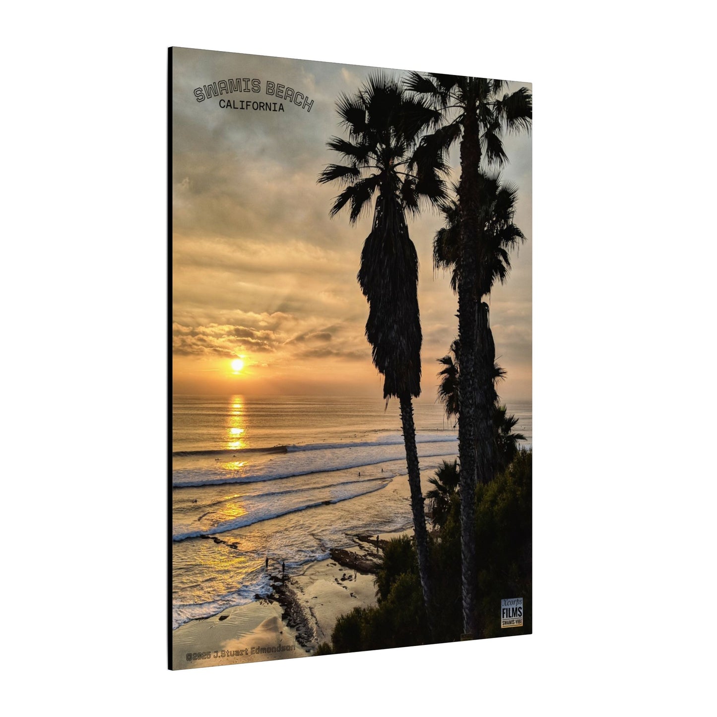 Swamis Vibe Encinitas California JSE Photograph #259 Swamis Winter Sunset Canvas Wall Art, Coastal Home Decor, Beach Vibes, Room Aesthetic, California Sunset, Gift for Ocean Lovers