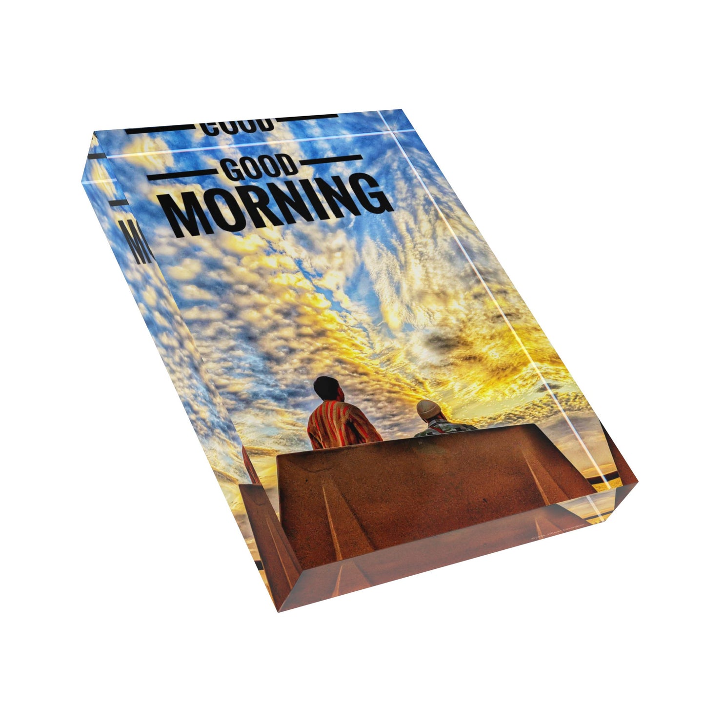 Swamis Vibe Surf and Sunsets Good Morning #1. Photo Block, Custom Decorative Piece, Gift for Home Decor, Inspirational Display, Unique Keepsake