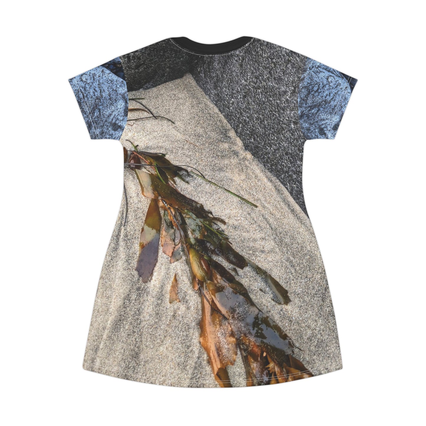Swamis Vibe Stone T-Shirt Beach Dress #1. Nature-Inspired T-Shirt Dress for Relaxed Vibes, Perfect for Casual Outings, Summer Events, Beach Days, Eco-Friendly Fashion
