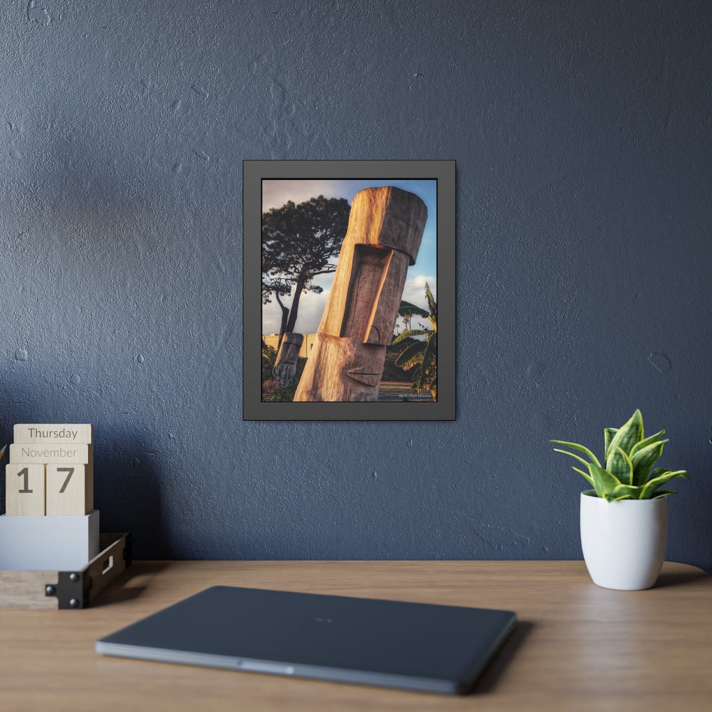 Swamis Vibe Surf and Sunsets Swamis Surf Park Tiki Heads Artistic Framed Posters Home Decor for Nature Lovers, Wall Art