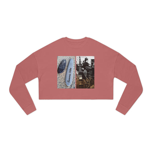 Swamis Vibe Cropped Sweatshirt — California Music Surf Sunset Design