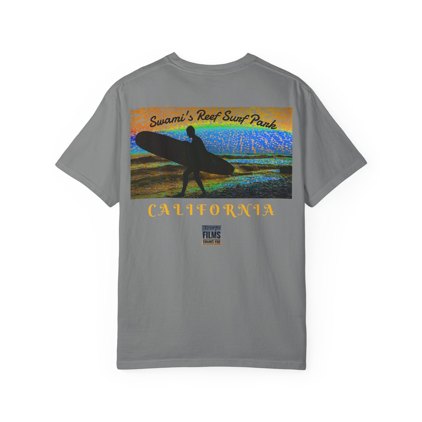 Swamis Vibe Encinitas California JSE Designs #517 Swamis Vibe Surf Film Unisex Tee Shirt, Summer Clothing, Gift for Surfers, Unisex Beach Tee, Casual Wear, Vacation Shirt, Encinitas Style