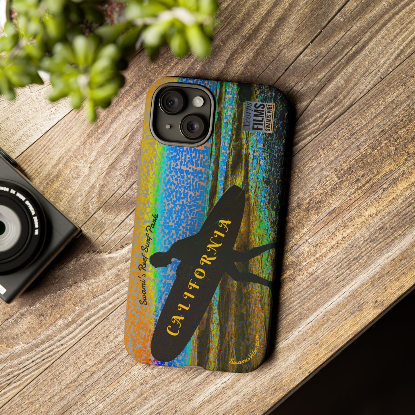 Swamis Vibe Encinitas California JSE Phone Case Designs #1 Swamis Beach Vibe California Surf Phone Case, Tropical Vibes, Ideal for Beach Lovers, Unique Gift for Summer, Vacation Accessories, Trendy Style