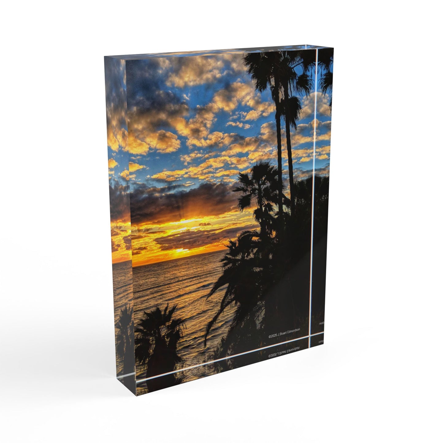 Swamis Vibe Surf and Sunsets Photo Series BIG Sunset #1 Sunset Photo Block - Decorative Home Décor, Gift for Nature Lovers, Personalized Art Display, Coastal Living, Modern Wall Art