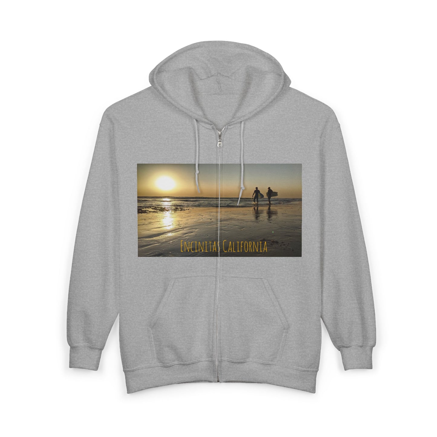Swamis Vibe Encinitas California JSE Designs custom Hoodie #1 Swamis Beach Vibe California Sunset Unisex Hoodie, Beach Lover Gift, Surfing Hoodie, Casual Wear, Travel Clothing, Unisex Full Zip Sweatshirt