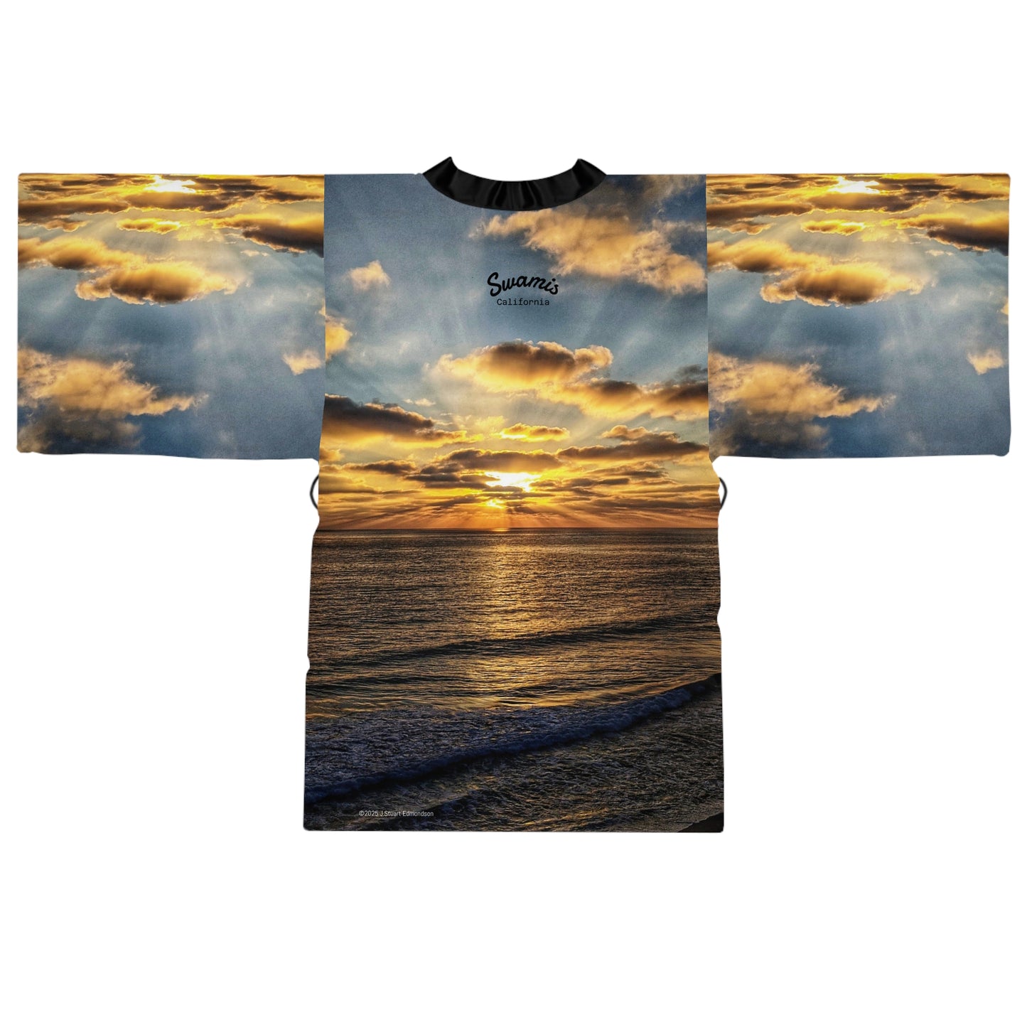 Swamis Vibe California JSE Photograph #235 Swamis Sunset Kimono Long Sleeve Kimono Robe