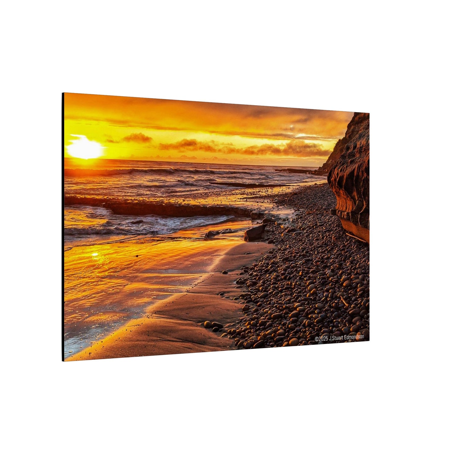 Swamis Vibe Encinitas California JSE Photograph #308 Swamis Reef Sunset Beach Canvas Art, Stretched Wall Decor, Coastal Home Decor, Ocean Sunset Artwork, Beach Lover Gift