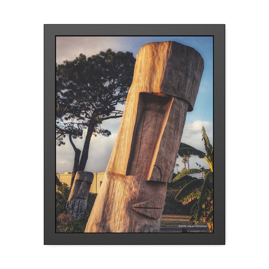 Swamis Vibe Surf and Sunsets Swamis Surf Park Tiki Heads Artistic Framed Posters Home Decor for Nature Lovers, Wall Art