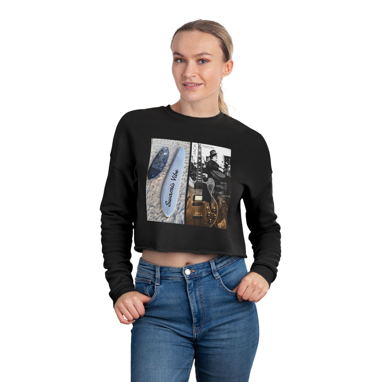 Swamis Vibe Cropped Sweatshirt — California Music Surf Sunset Design