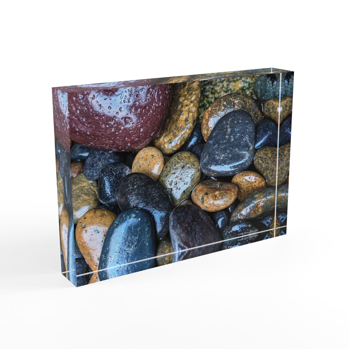 Swamis Vibe Surf and Sunsets 3D Photo Blocks Wet rocks #1110 Nature-Inspired Photo Block Display, Rustic Home Décor, Picture Frame for Special Moments, Unique Gift for Nature Lovers, Office Desk Decor