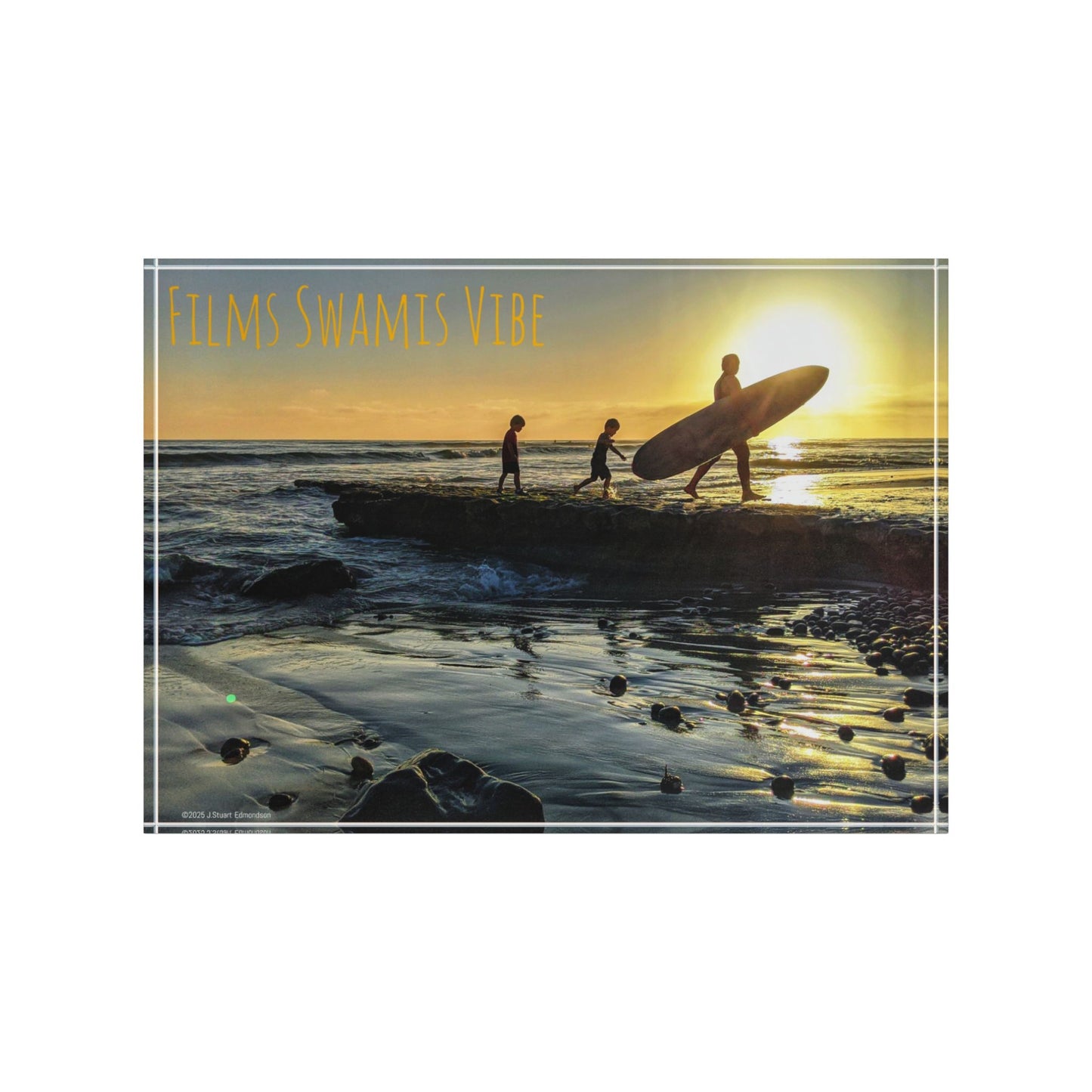 Swamis Vibe Surf and Sunsets 3D Photo Blocks Sunset Photo Block, Home Decor, Beach Vibes, Gift for Surfers, Coastal Wall Art