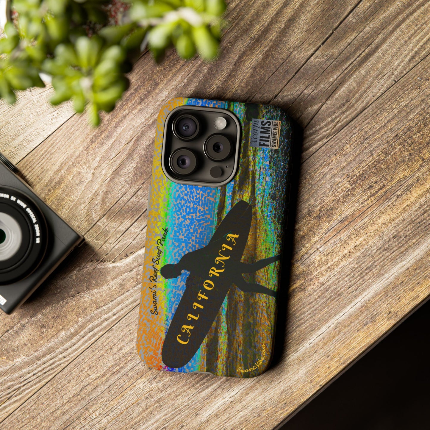 Swamis Vibe Encinitas California JSE Phone Case Designs #1 Swamis Beach Vibe California Surf Phone Case, Tropical Vibes, Ideal for Beach Lovers, Unique Gift for Summer, Vacation Accessories, Trendy Style