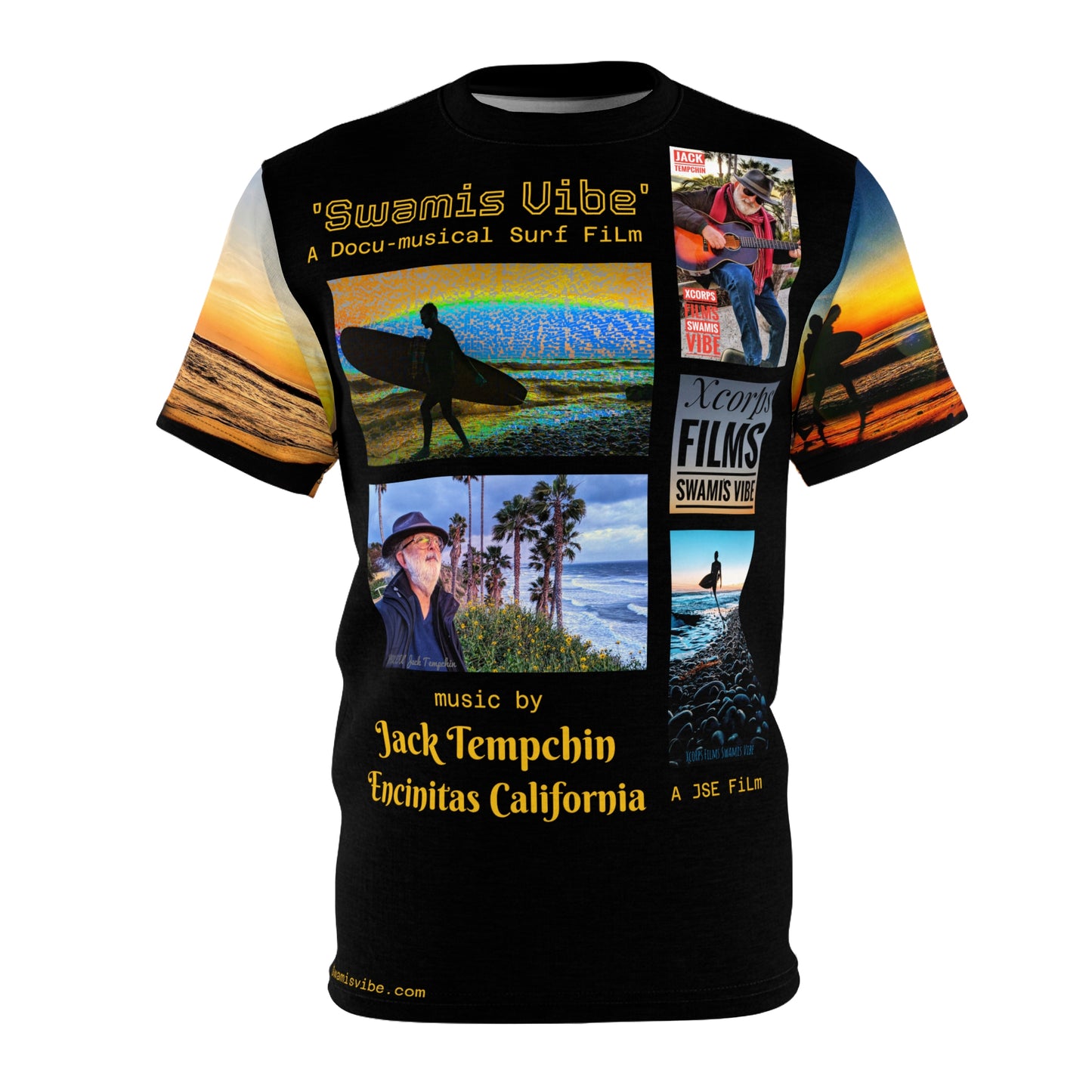 Swamis Vibe Encinitas California JSE Designs #614 Jack Tempchin Music Swamis Vibe Film Unisex Tee Shirt Beachwear, Music Event Shirt, Summer Gift, Coastal Style