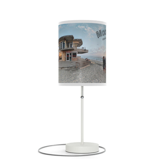 Swamis Vibe MoonLight Beach Table Desk Lamp #402 Featuring Panorama Moonlight Beach Lifeguard Station Sunset