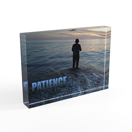 Inspirational Photo Block – Motivational Home Decor, Gift for Friends, Office, Mindfulness Decor, Patience Quote