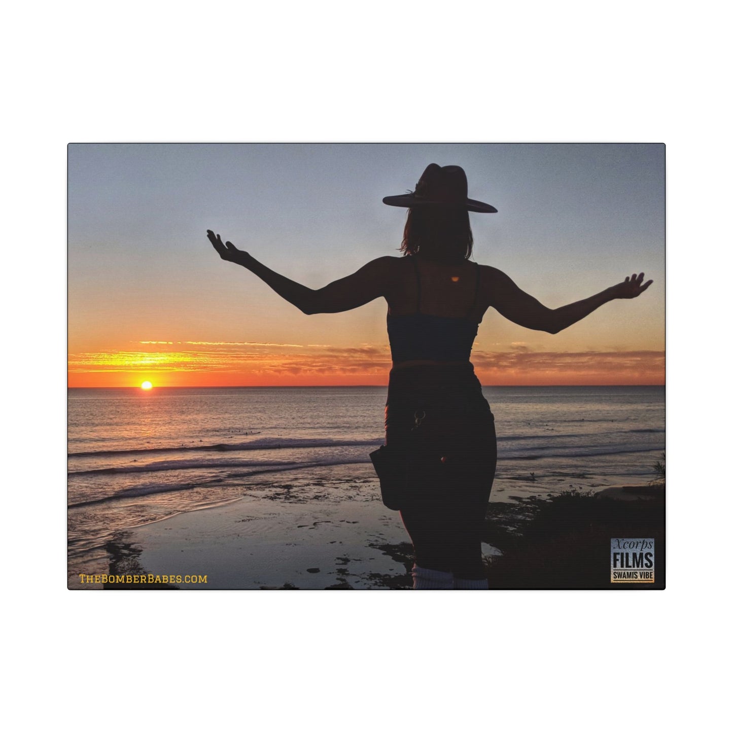 Swamis Vibe Encinitas California JSE Photograph #334 Swamis Sunset Tribute Wall Art, Matte Canvas Print, Beach Decor, Inspirational Home Decor, Gift for Nature Lovers, Relaxing Artwork