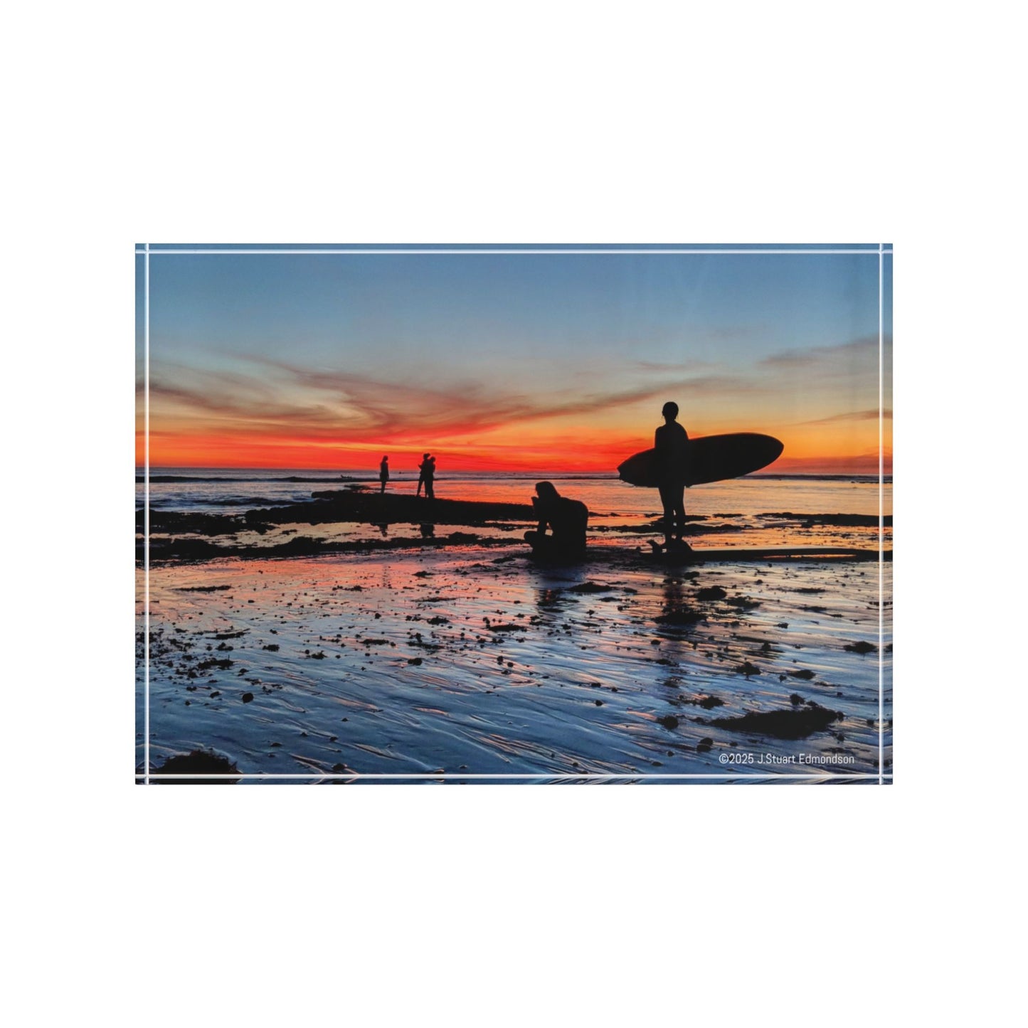 Swamis Vibe Surf and Sunsets Low Tide Surfers #2. Photo Block Beach Decor, Wall Art, Unique Gift, Home Decoration, Surfing Enthusiast