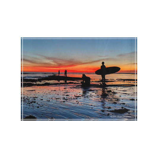 Swamis Vibe Surf and Sunsets Low Tide Surfers #2. Photo Block Beach Decor, Wall Art, Unique Gift, Home Decoration, Surfing Enthusiast