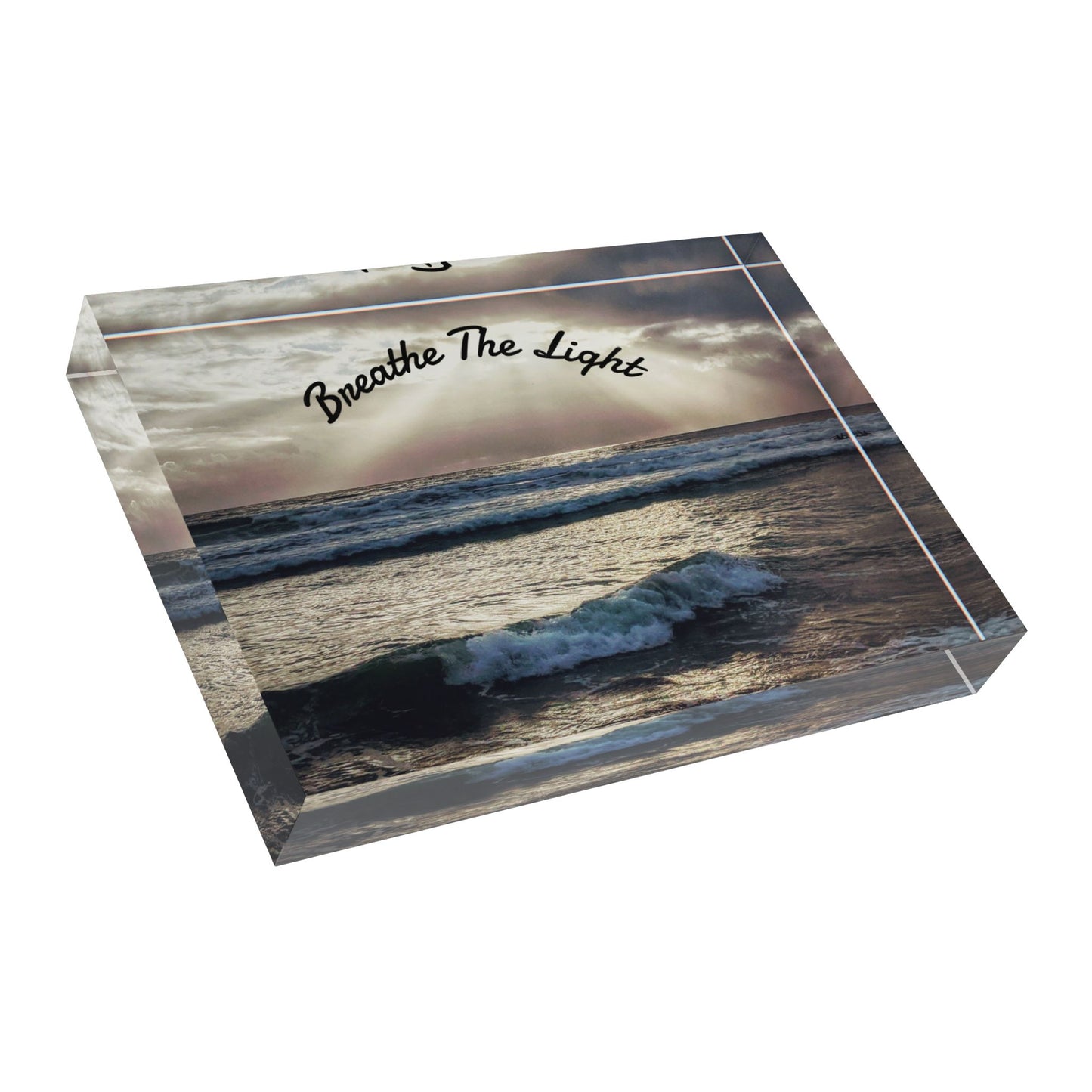 Swamis Vibe Surf and Sunsets 3D Photo Blocks Breathe The Light Photo Block #952 Breathe the Light, Photo Block - Inspirational Art Display, Home Decor, Gifts for Friends, Motivational Wall Art, Office Decor