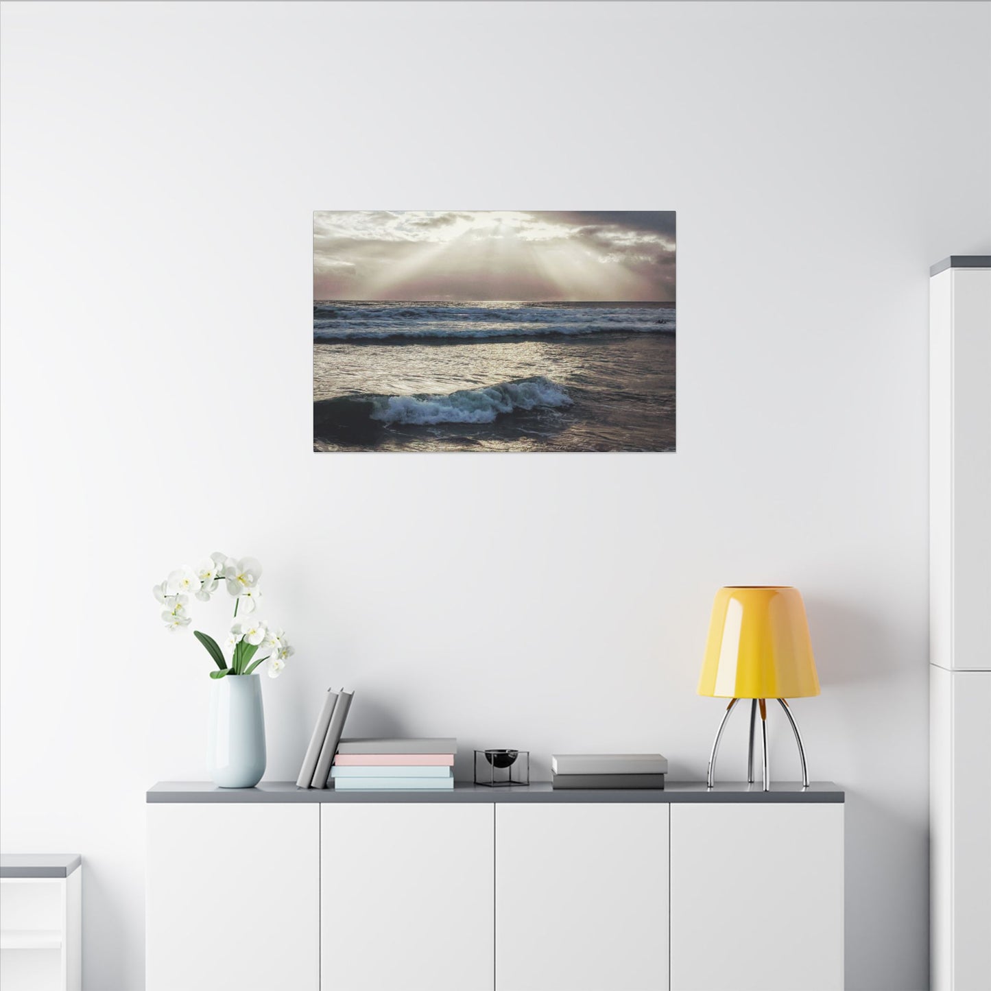 Swamis Vibe Encinitas California JSE Photograph #1256 Swamis Sun Rays Canvas Wall Art, Ocean Sunset Decor, Coastal Home Decor, Beach Wall Art, Nautical Wall Art