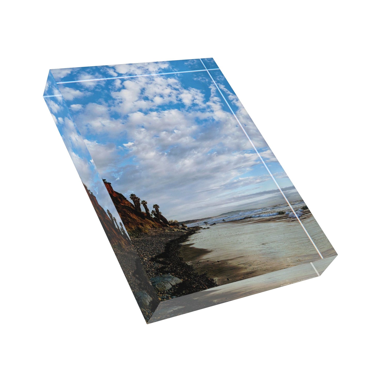 Swamis Vibe Surf and Sunsets 3D Photo Blocks Cardiff Beach Summer Coastal Photo Block, Beach Art, Decorative Picture Display, Home Decor, Gift for Ocean Lovers