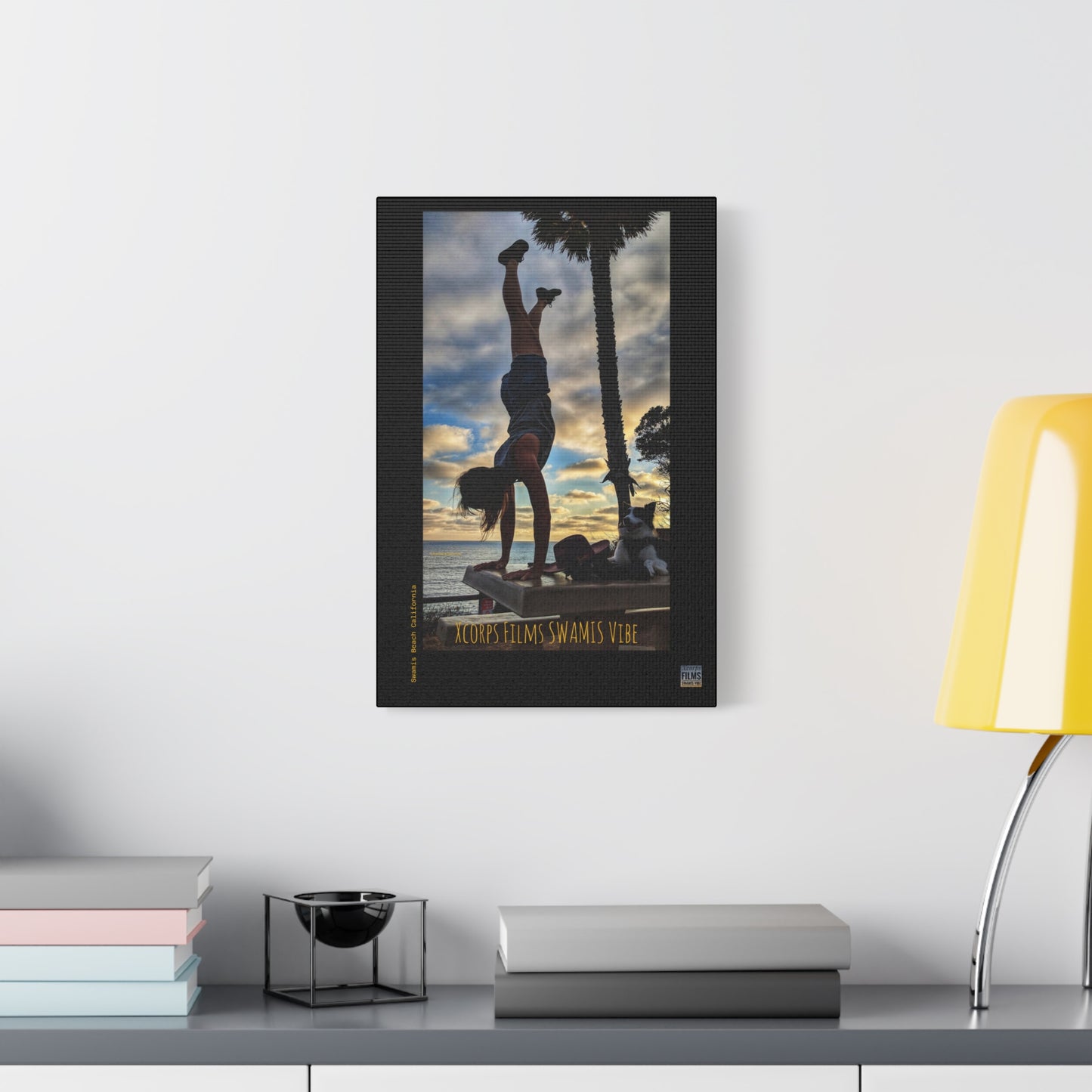 Swamis Vibe Encinitas California JSE Designs #2. Handstand Swami's Beach Canvas Print | Beach Wall Art, Home Decor, Inspirational Gift, Coastal Artwork, Photography Decor