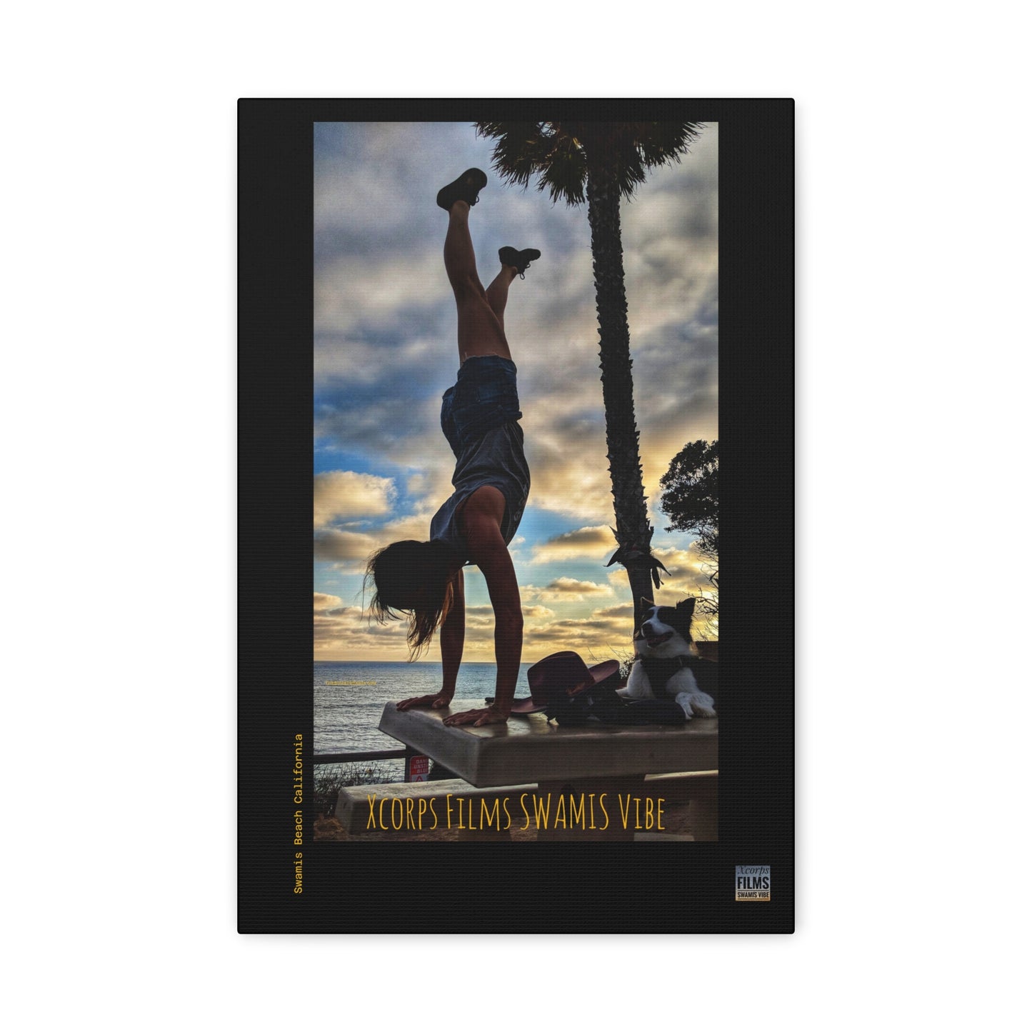 Swamis Vibe Encinitas California JSE Designs #2. Handstand Swami's Beach Canvas Print | Beach Wall Art, Home Decor, Inspirational Gift, Coastal Artwork, Photography Decor