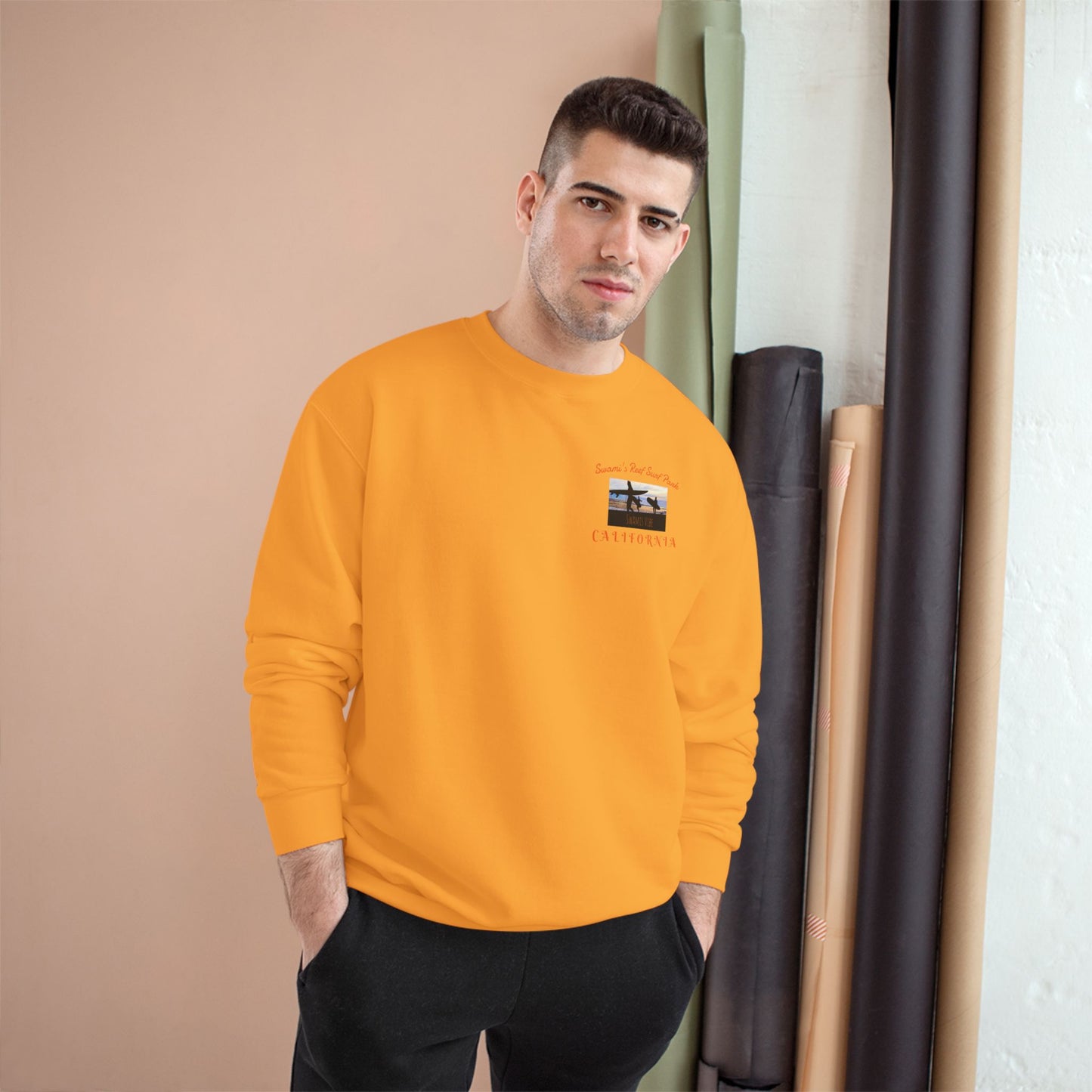 Swamis Vibe Encinitas California JSE Designs #1. Custom Designed Swamis Surf Park Crewneck Unisex Sweatshirt